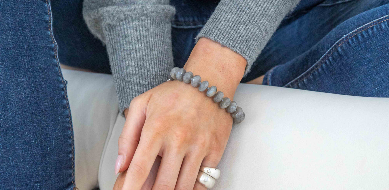 Bracelets and cuffs collection, Rosie labradorite roundelle bracelet