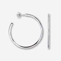 Lydia Diamond Look Silver Hoop