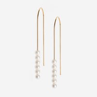 Cat Pearl Stack Gold Earring