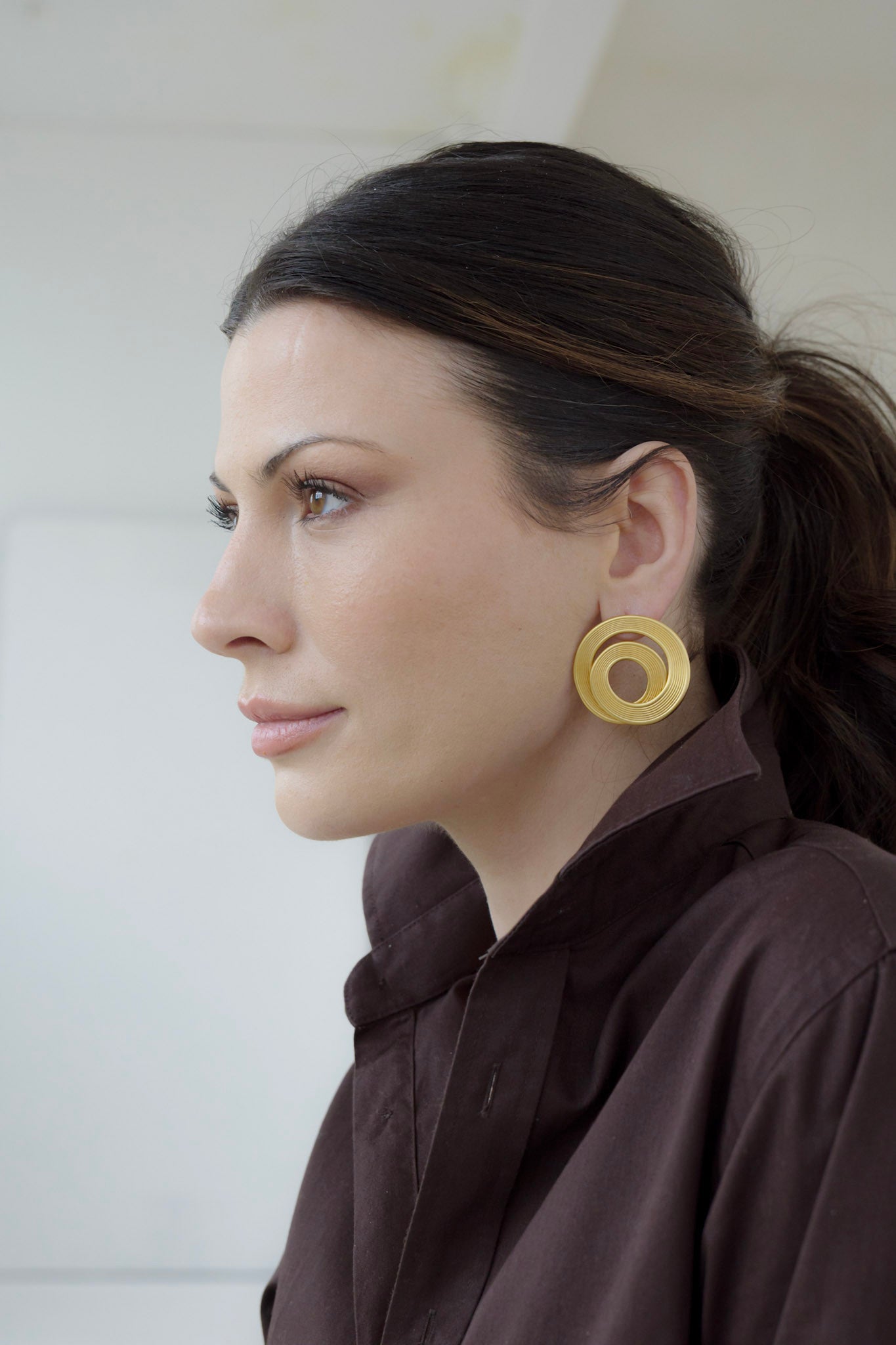Camille 18crt Plated Swirl Earring