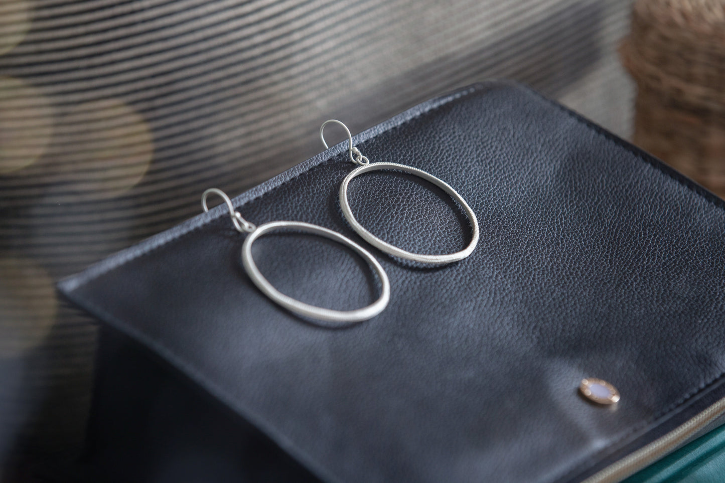 Sophie Textured Silver Circle Earrings