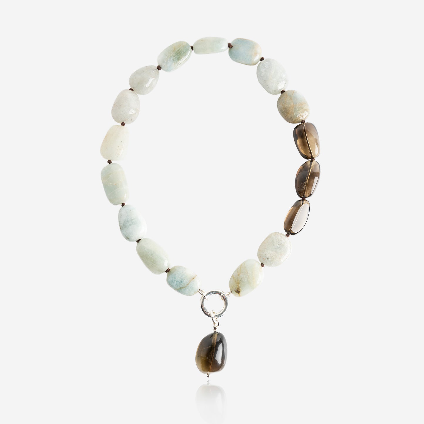 Alaia Aquamarine with Smokey Quartz necklace
