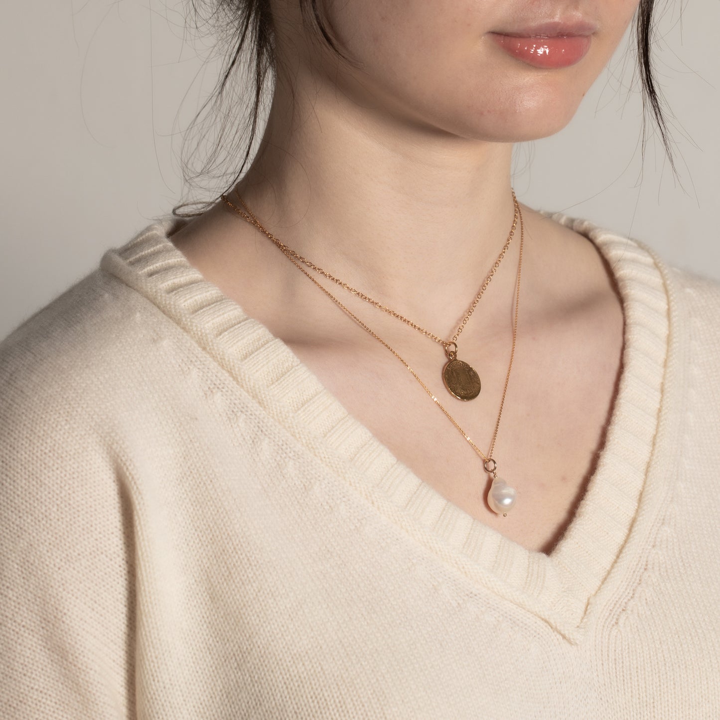 Andrea 9crt Gold Baroque Pearl Necklace