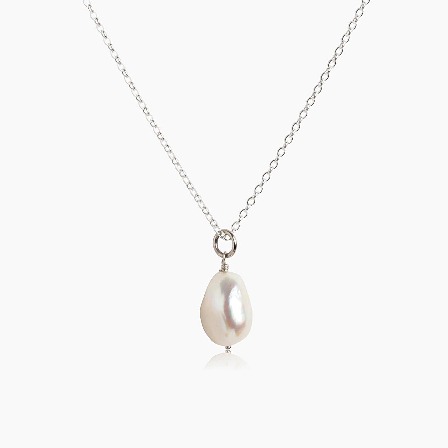 Andrea Baroque Pearl Necklace on Silver