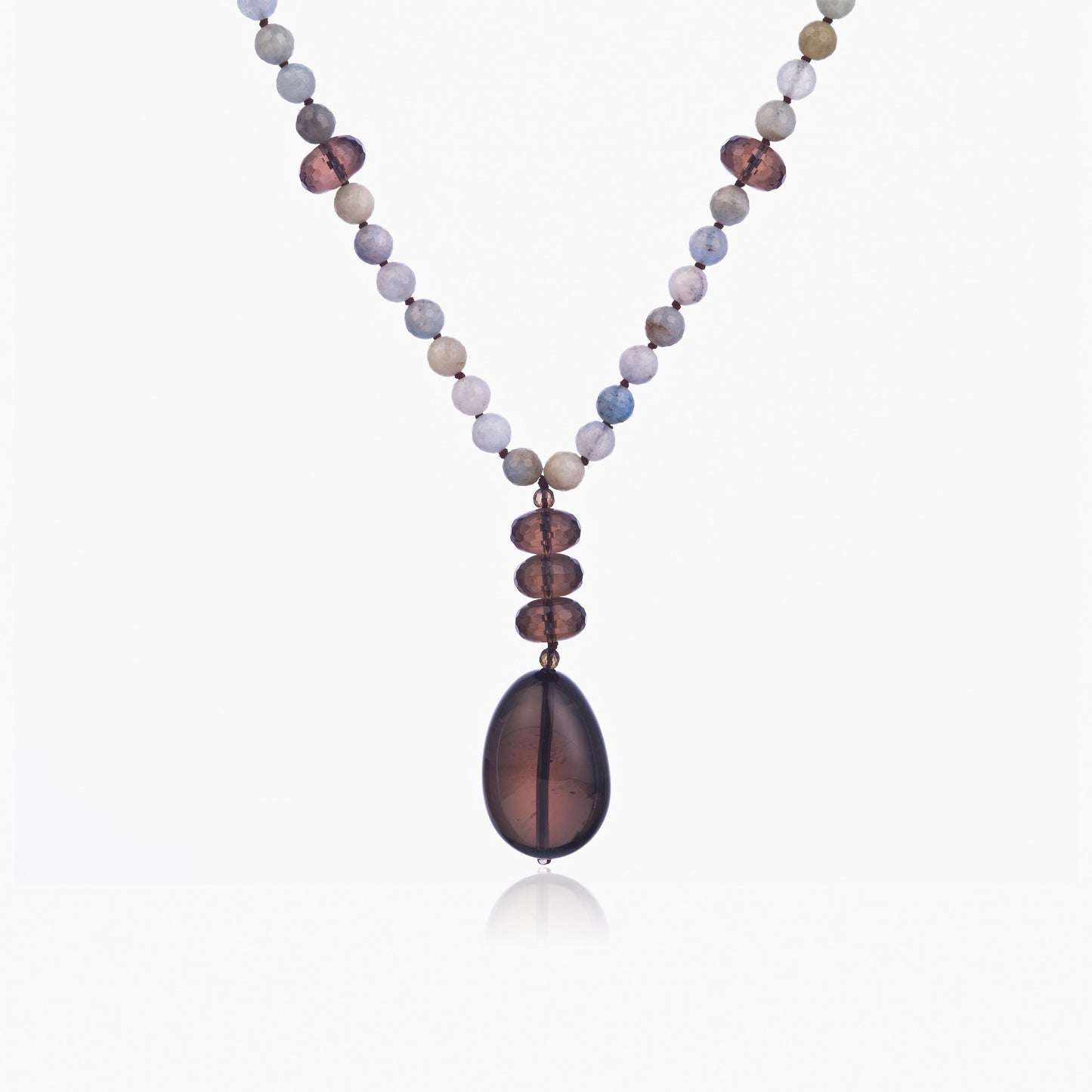 Imogen Aquamarine and Smokey Quartz Necklace