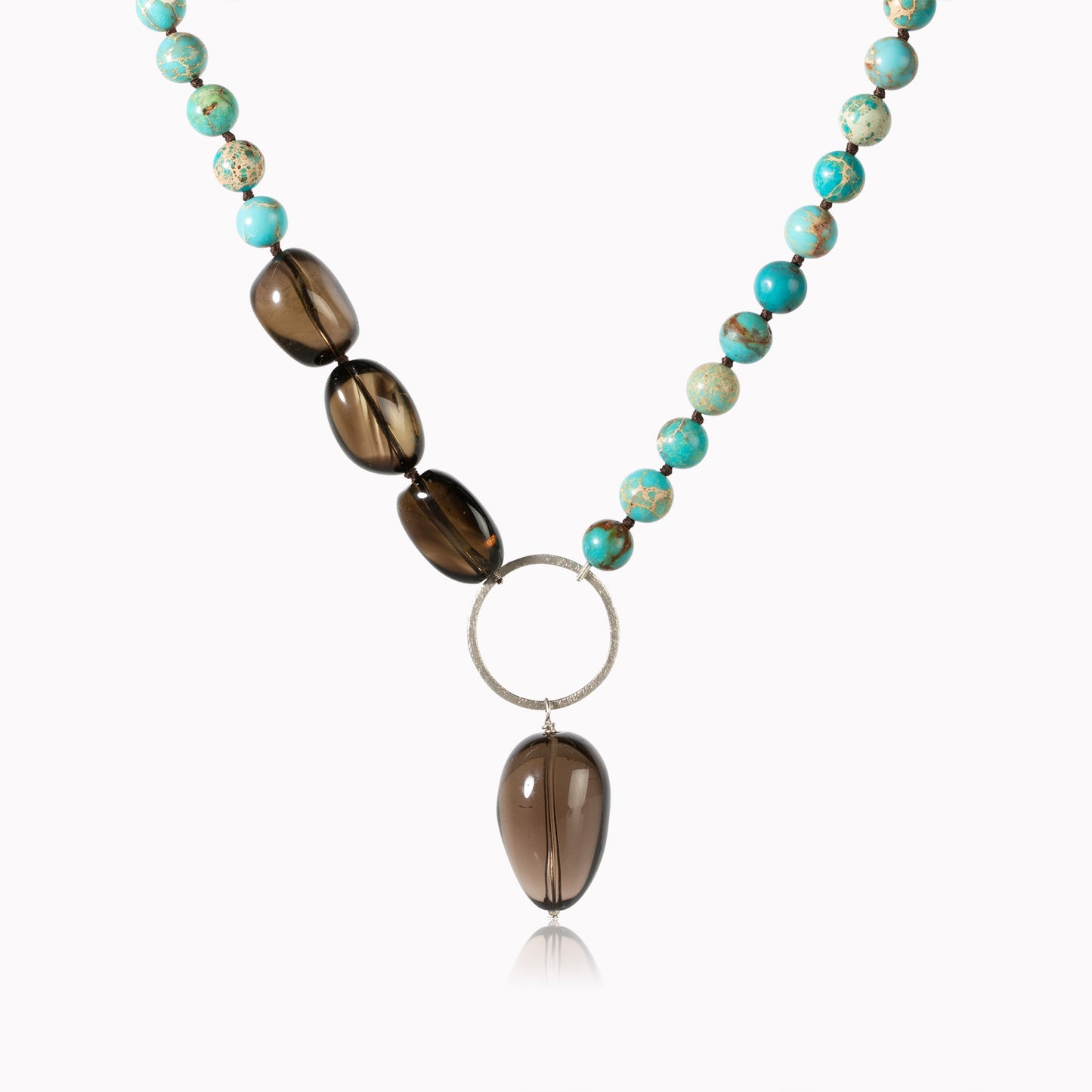 Maddie Smokey Quartz and Turquoise Magnesite Necklace