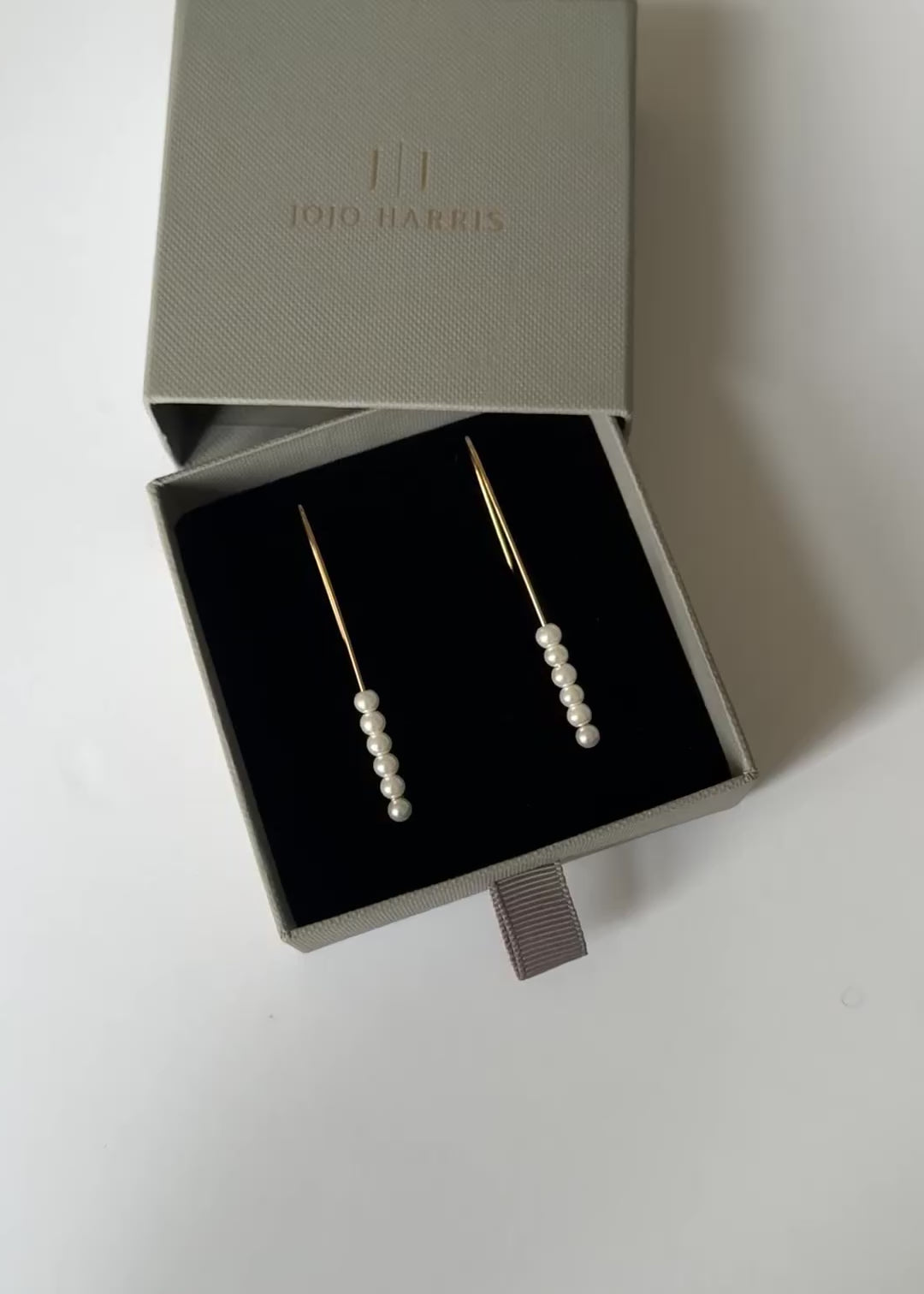 Cat Pearl Stack Gold Earring