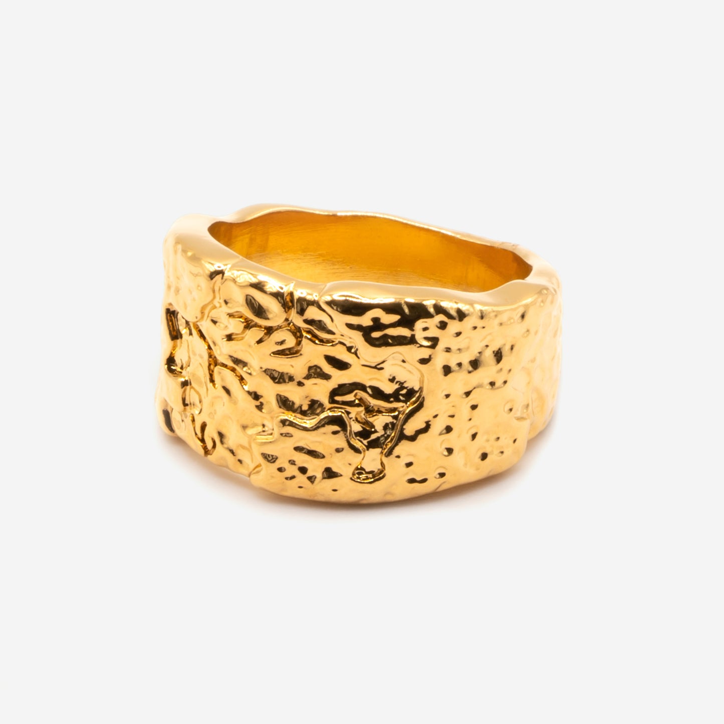 Lea 18crt Gold Textured Ring